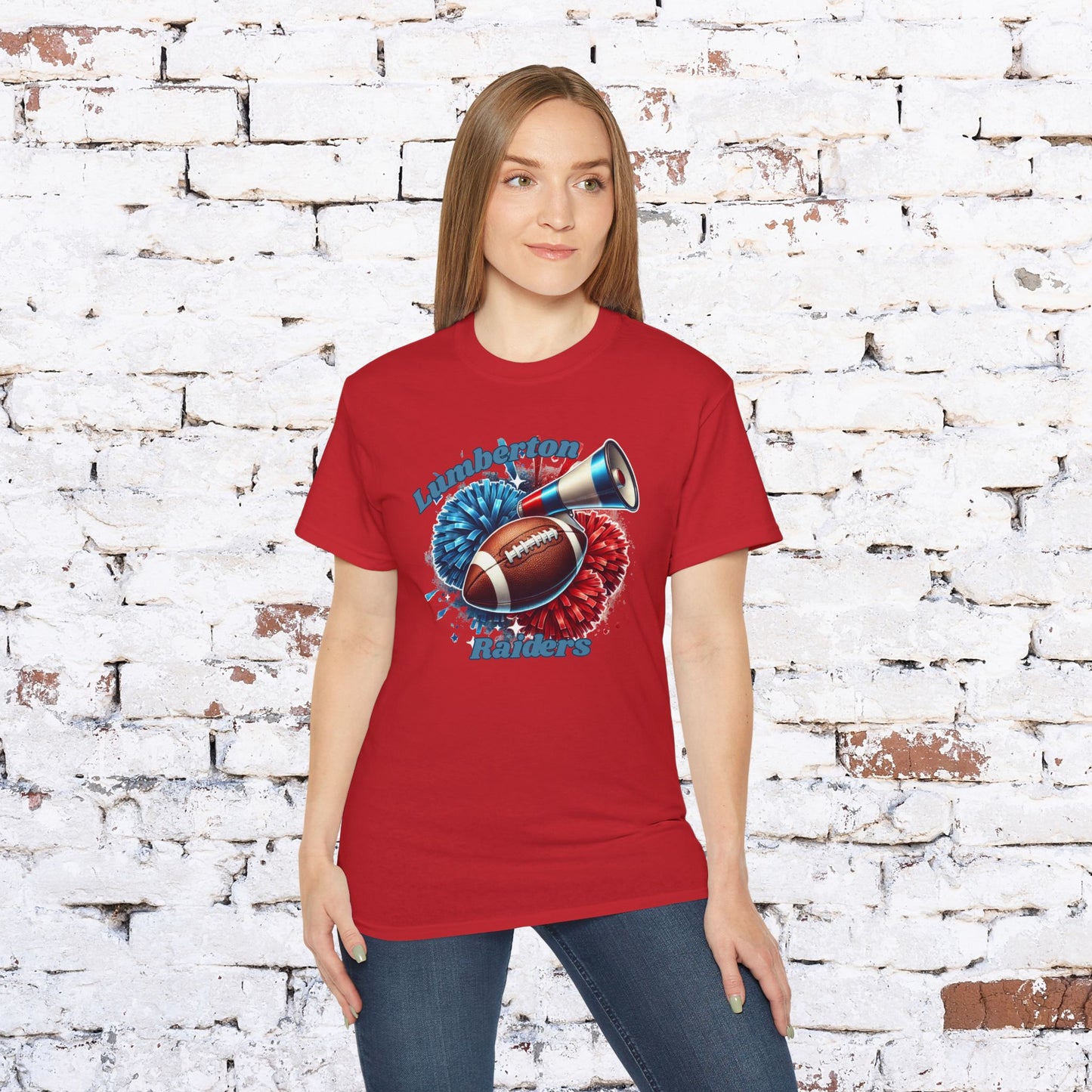 Unisex Ultra Cotton Football Tee for Game Day - Lumberton Raiders Design