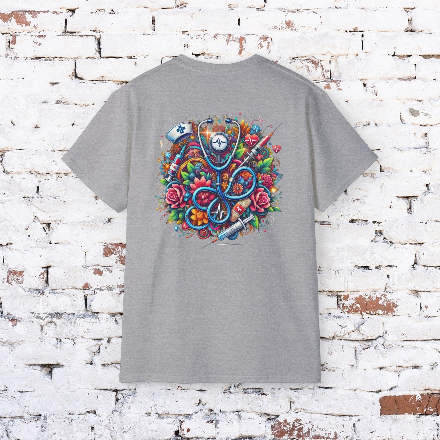 LVN Floral Heart Unisex Ultra Cotton Tee - Perfect for Healthcare Workers and Nurses