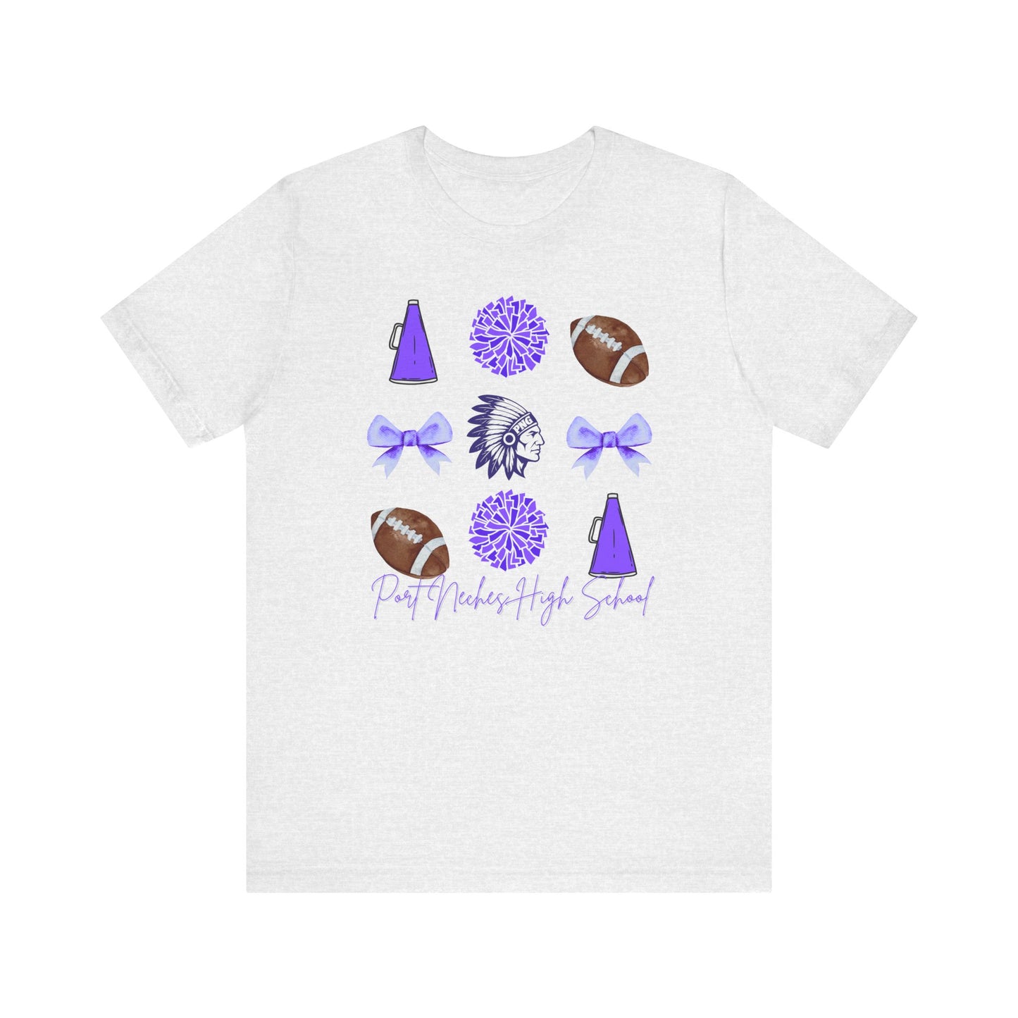 Port Neches High School Spirit T-Shirt | Indians Mascot Cheer Football Game Day Tee | Purple School Pride Shirt