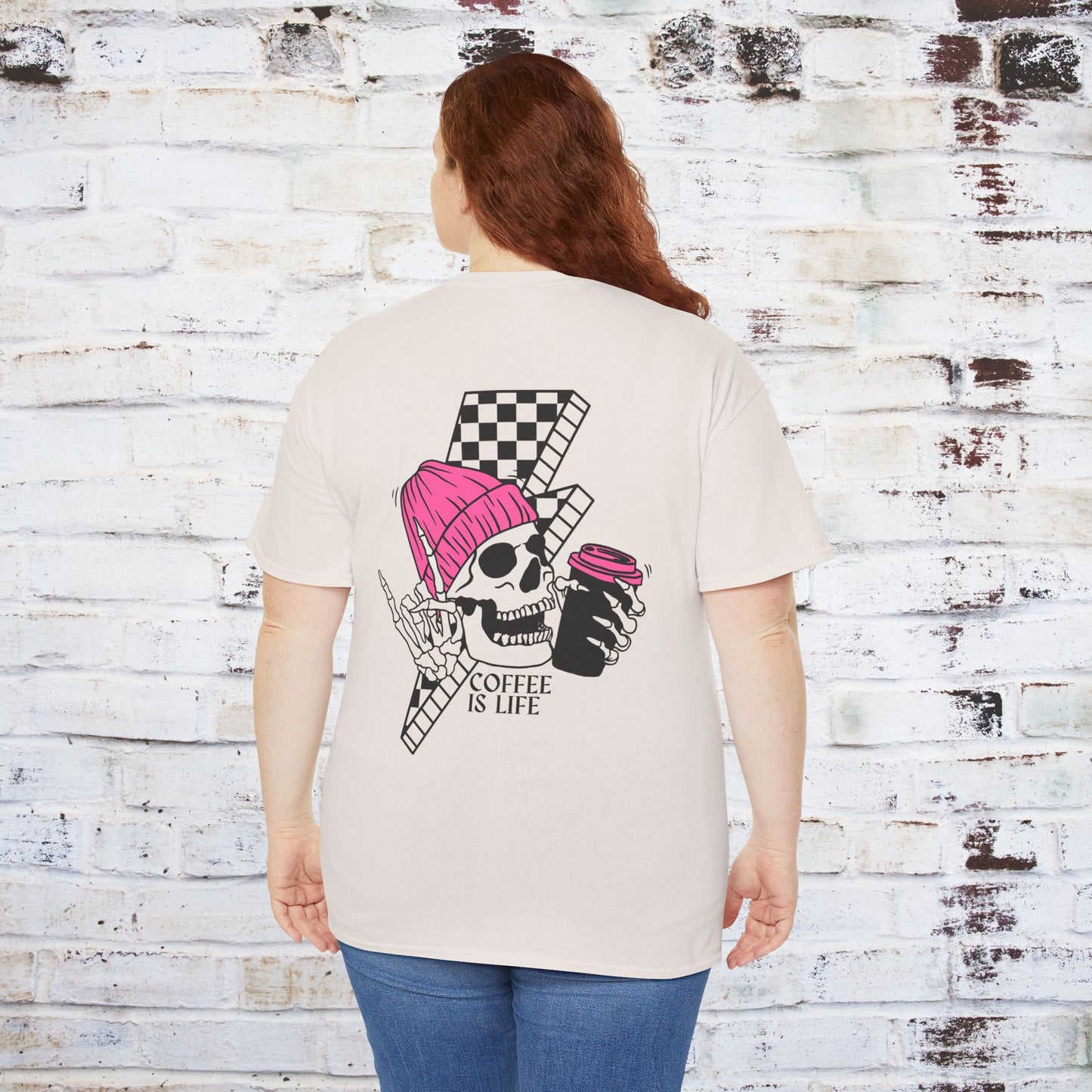 Coffee Is Life Unisex Heavy Cotton Tee - Trendy Skull Design for Coffee Lovers