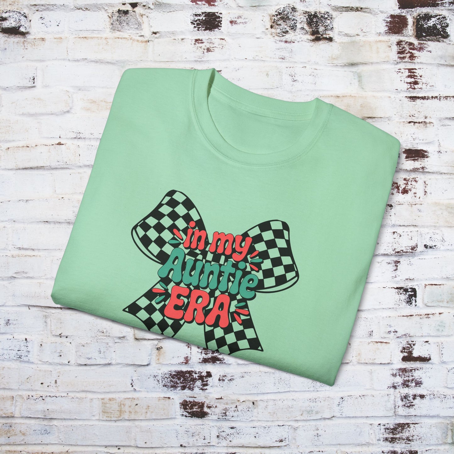 In My Auntie Era Unisex Ultra Cotton Tee - Vintage Checkered Design, Perfect Gift for Aunts