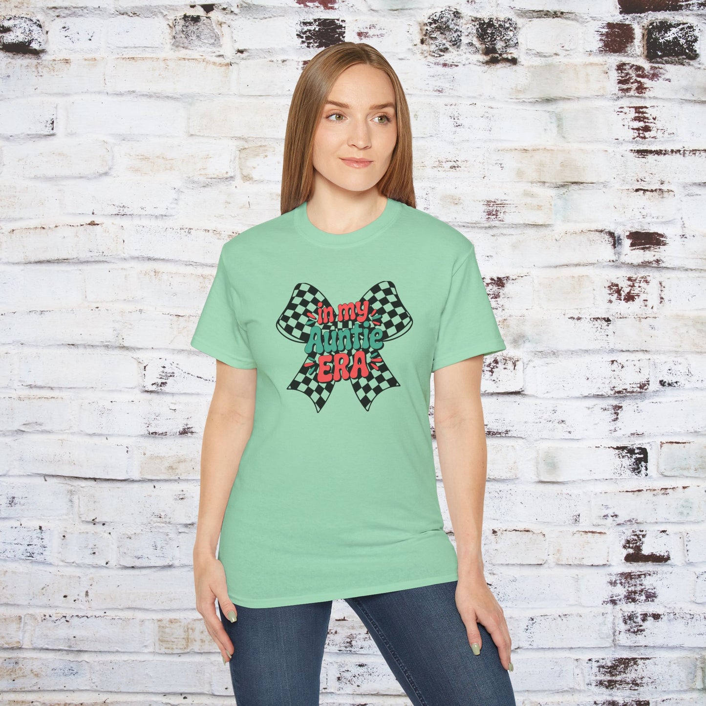 In My Auntie Era Unisex Ultra Cotton Tee - Vintage Checkered Design, Perfect Gift for Aunts