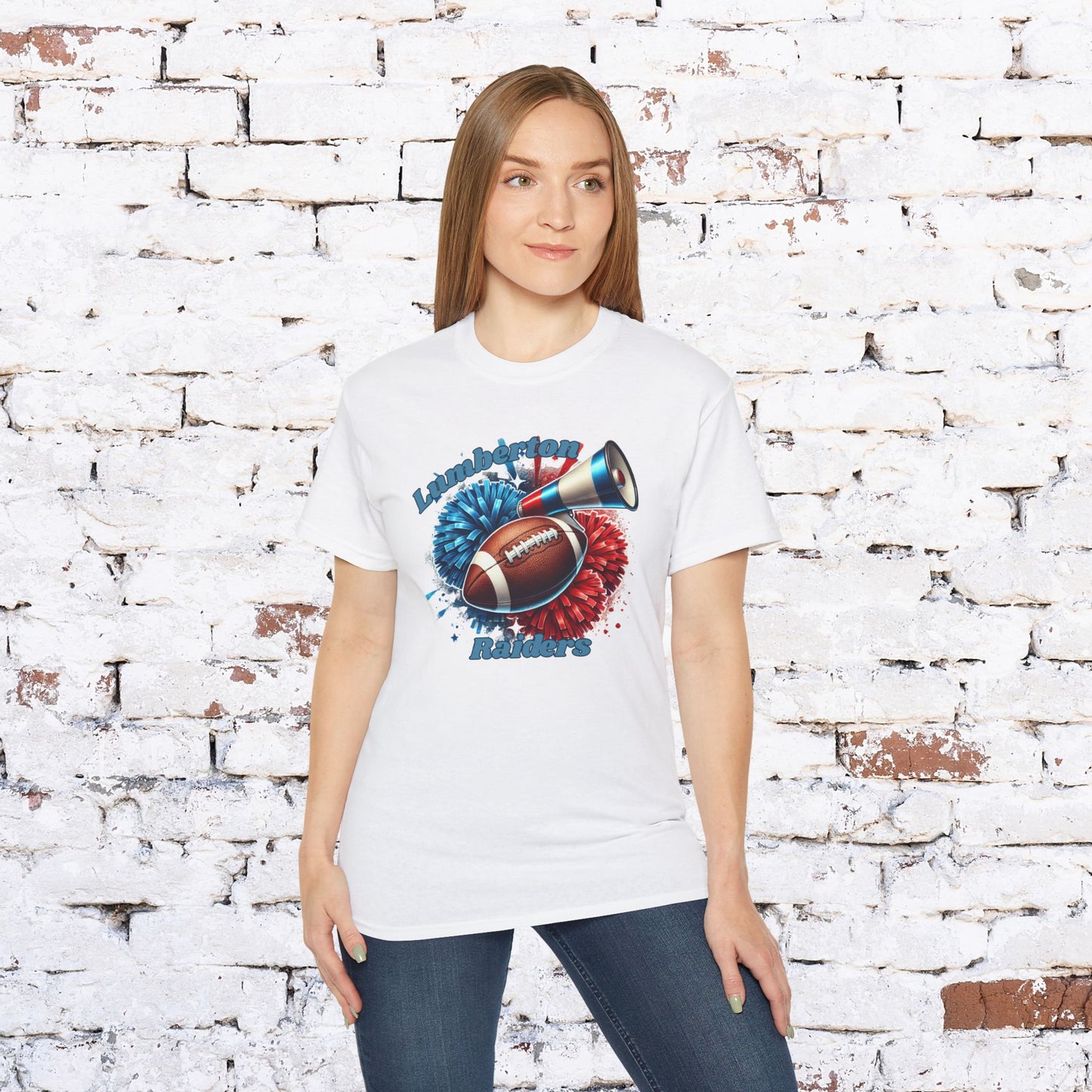 Unisex Ultra Cotton Football Tee for Game Day - Lumberton Raiders Design