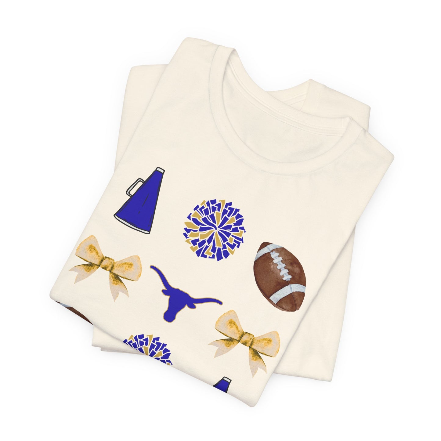 Hamshire-Fannett High School Spirit T-Shirt | Longhorns Mascot Cheer Football Game Day Tee | Purple & Gold School Pride Shirt