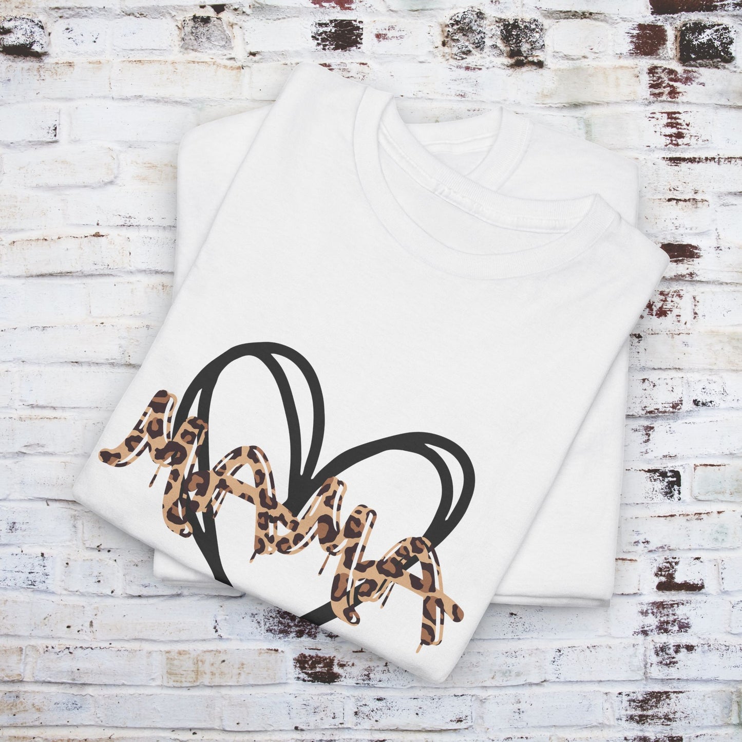 Mama Leopard Print T-shirt- Red Graphic Tee with Heart Design, Cute Mother's Day Shirt, Trendy Mom Shirt, Gift for Her, Animal Print Tee