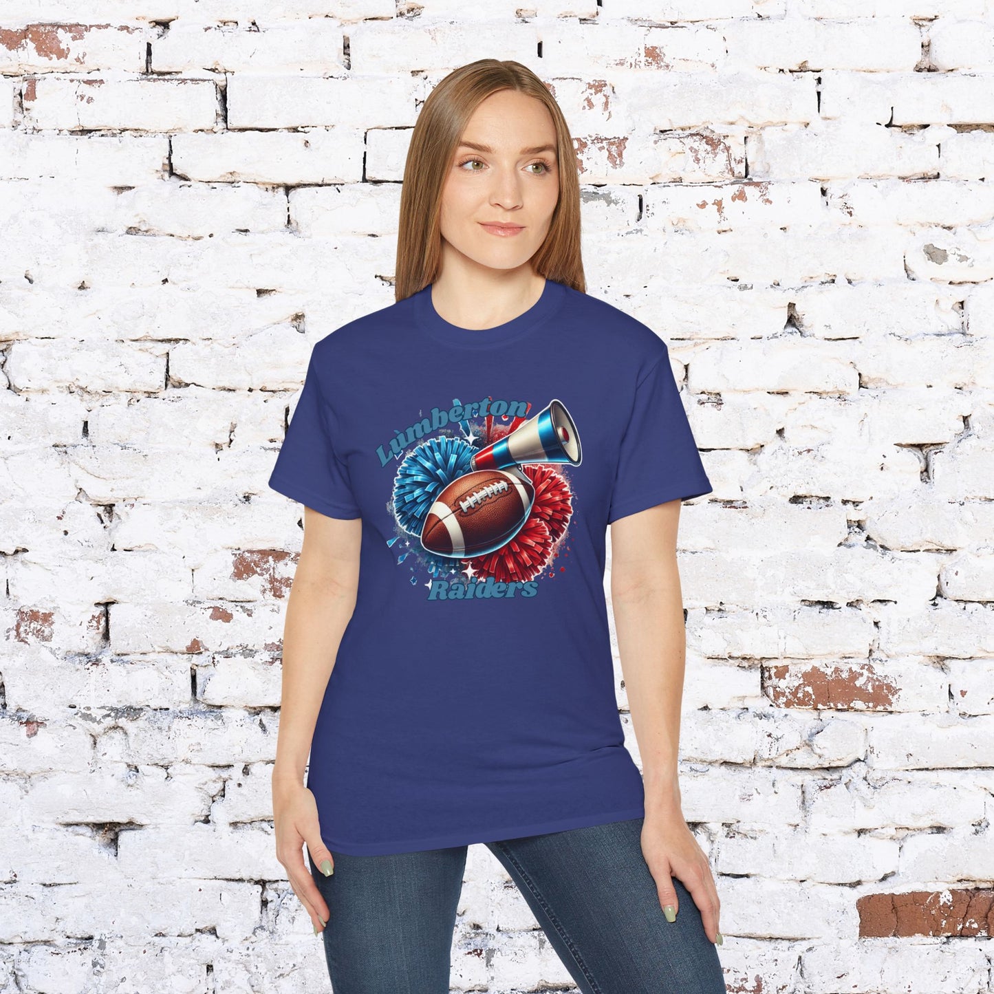 Unisex Ultra Cotton Football Tee for Game Day - Lumberton Raiders Design