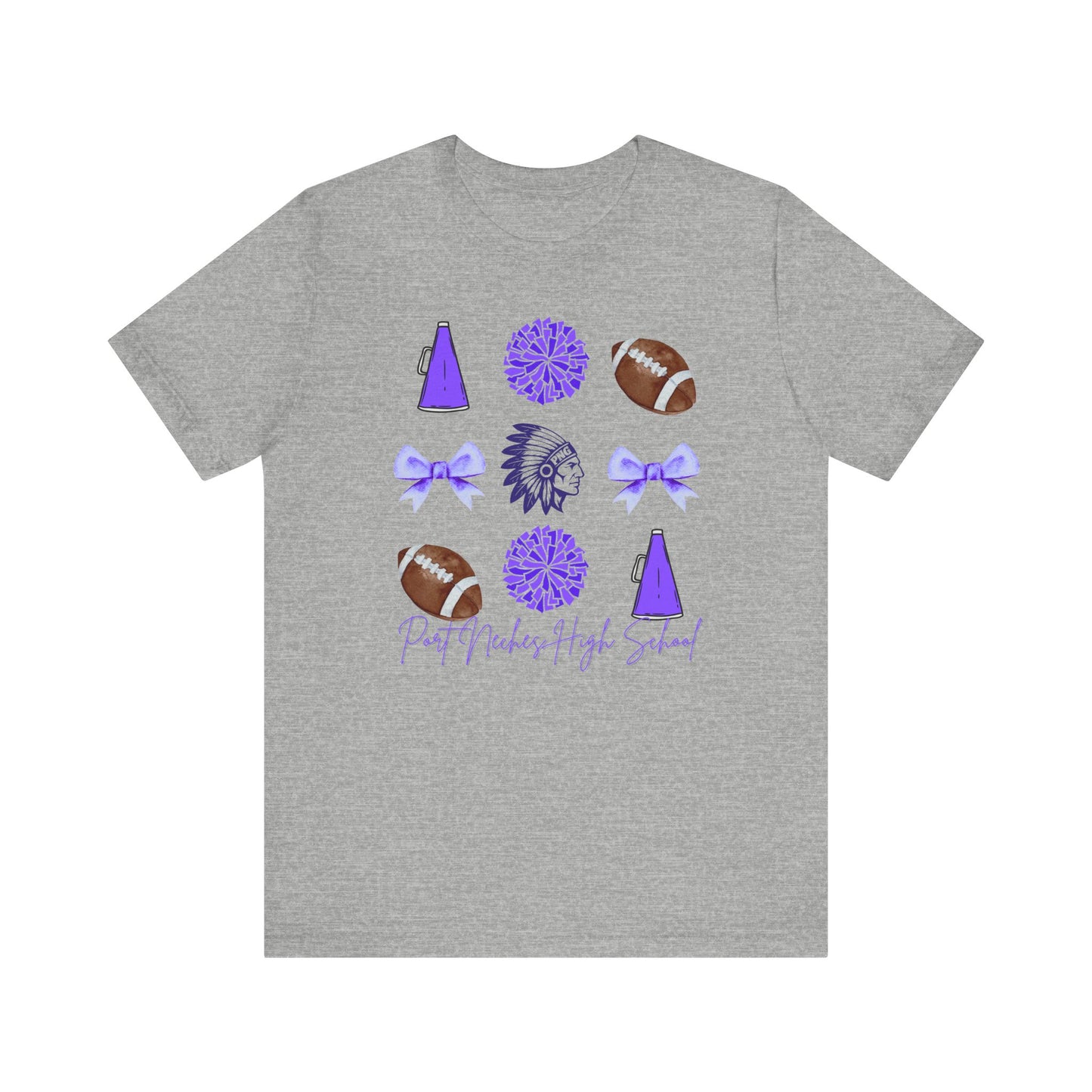 Port Neches High School Spirit T-Shirt | Indians Mascot Cheer Football Game Day Tee | Purple School Pride Shirt