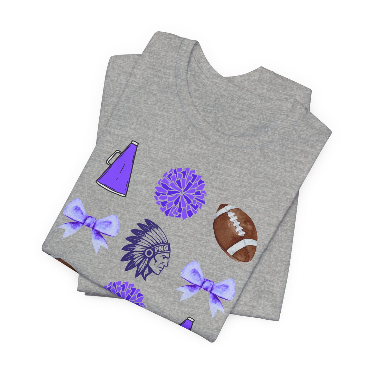 Port Neches High School Spirit T-Shirt | Indians Mascot Cheer Football Game Day Tee | Purple School Pride Shirt