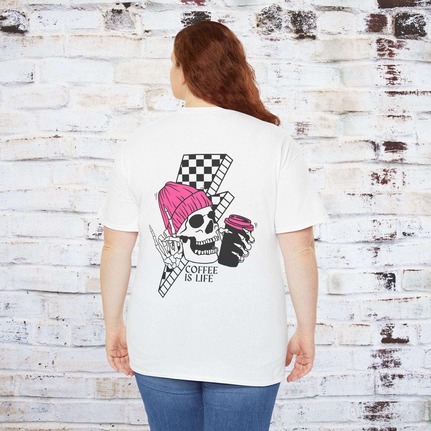 Coffee Is Life Unisex Heavy Cotton Tee - Trendy Skull Design for Coffee Lovers
