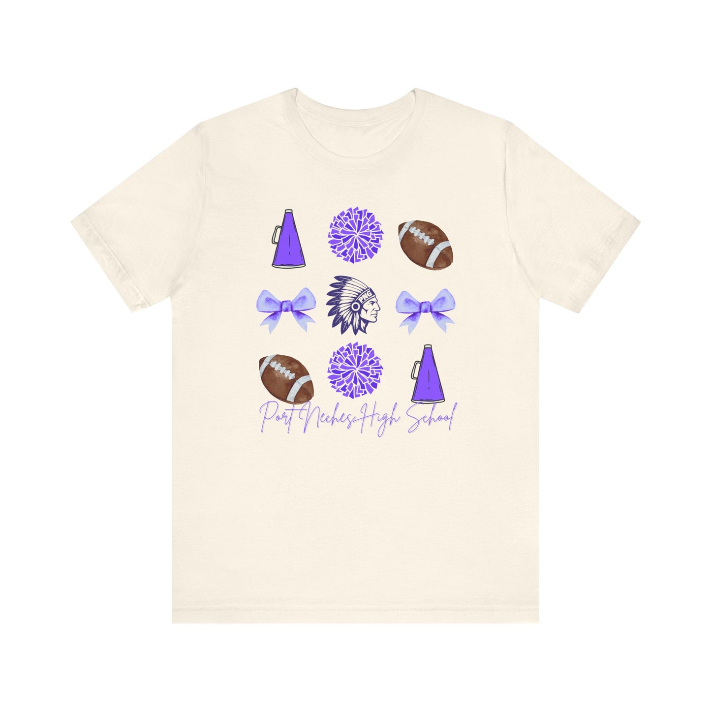Port Neches High School Spirit T-Shirt | Indians Mascot Cheer Football Game Day Tee | Purple School Pride Shirt