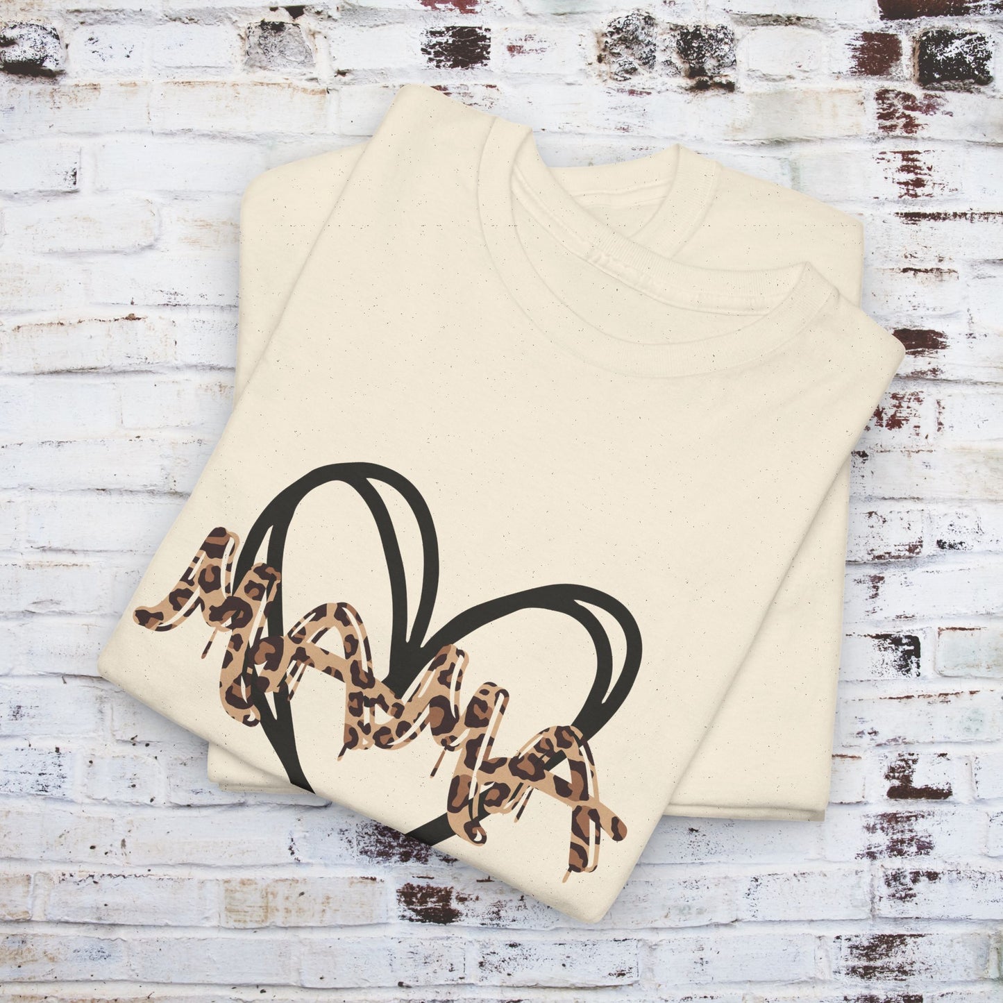 Mama Leopard Print T-shirt- Red Graphic Tee with Heart Design, Cute Mother's Day Shirt, Trendy Mom Shirt, Gift for Her, Animal Print Tee