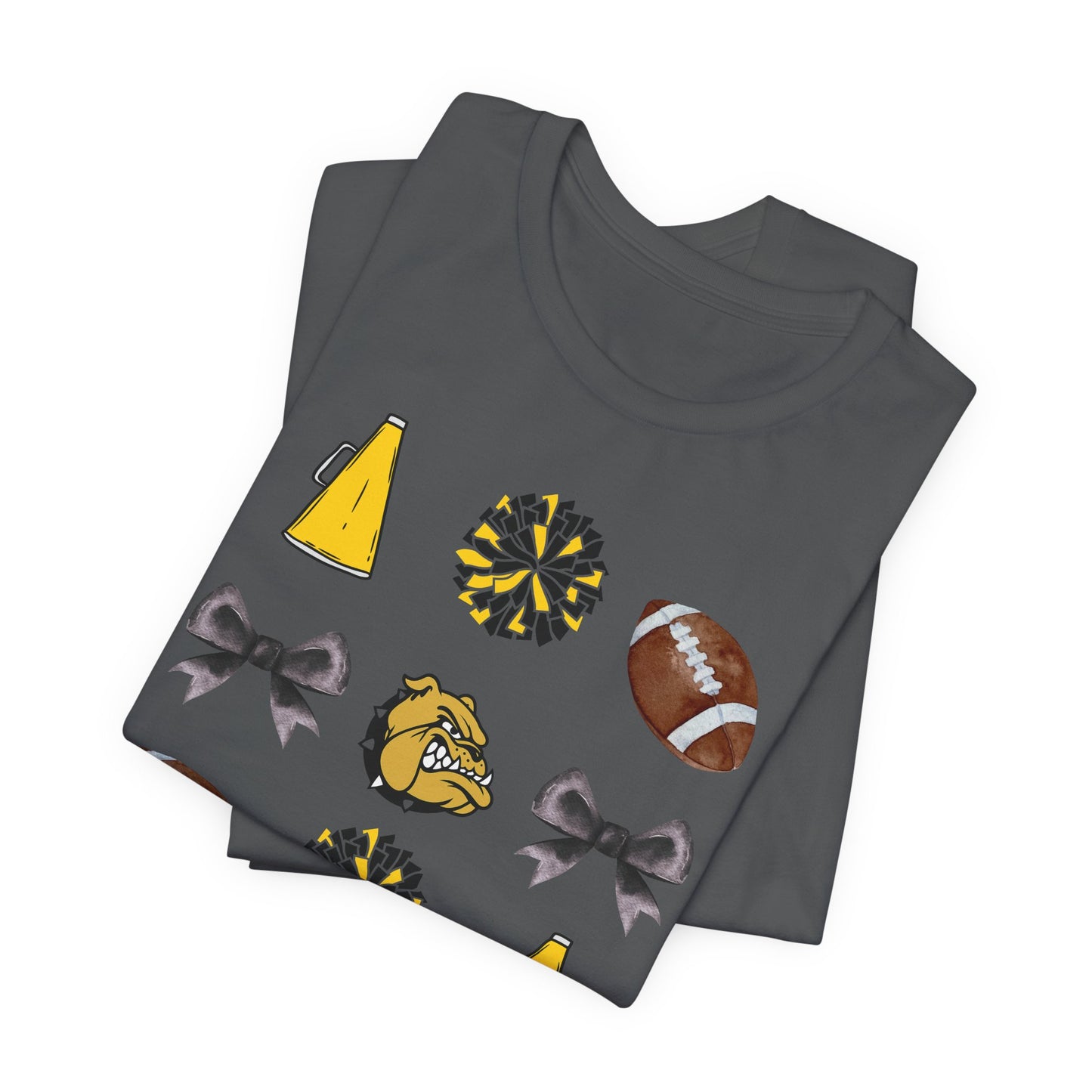Nederland High School Spirit T-Shirt | Bulldogs Mascot Cheer Football Game Day Tee | Black & Gold School Pride Shirt