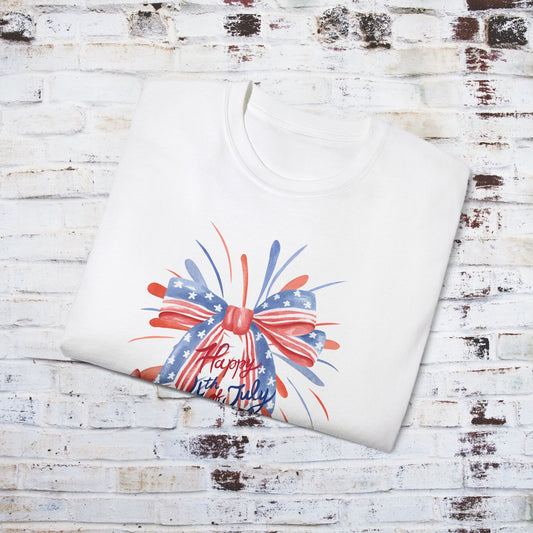 Happy 4th of July Unisex Ultra Cotton Tee - Festive Fireworks Design