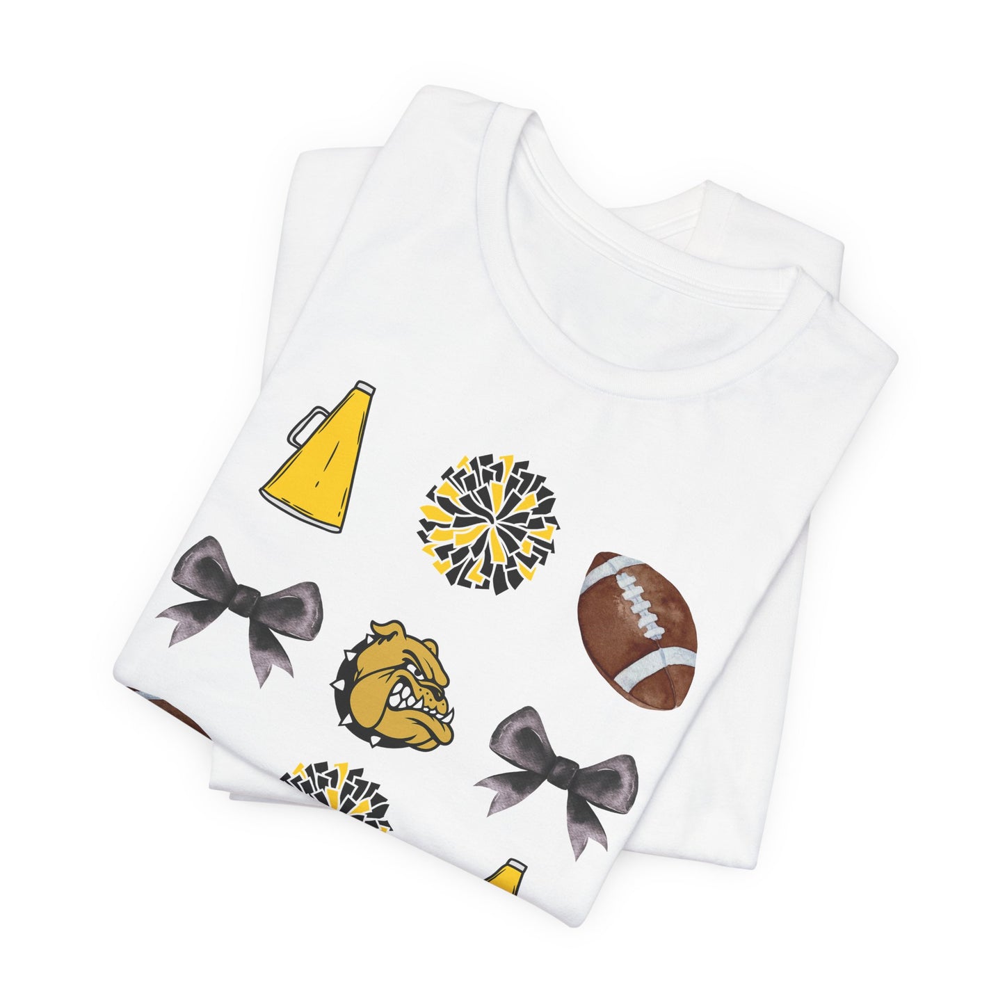 Nederland High School Spirit T-Shirt | Bulldogs Mascot Cheer Football Game Day Tee | Black & Gold School Pride Shirt