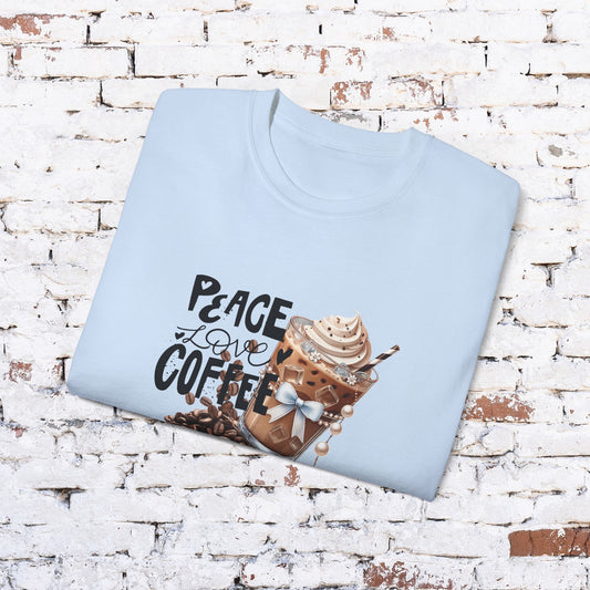 Coffee Lover Unisex Ultra Cotton Tee - Peace Love Coffee Design