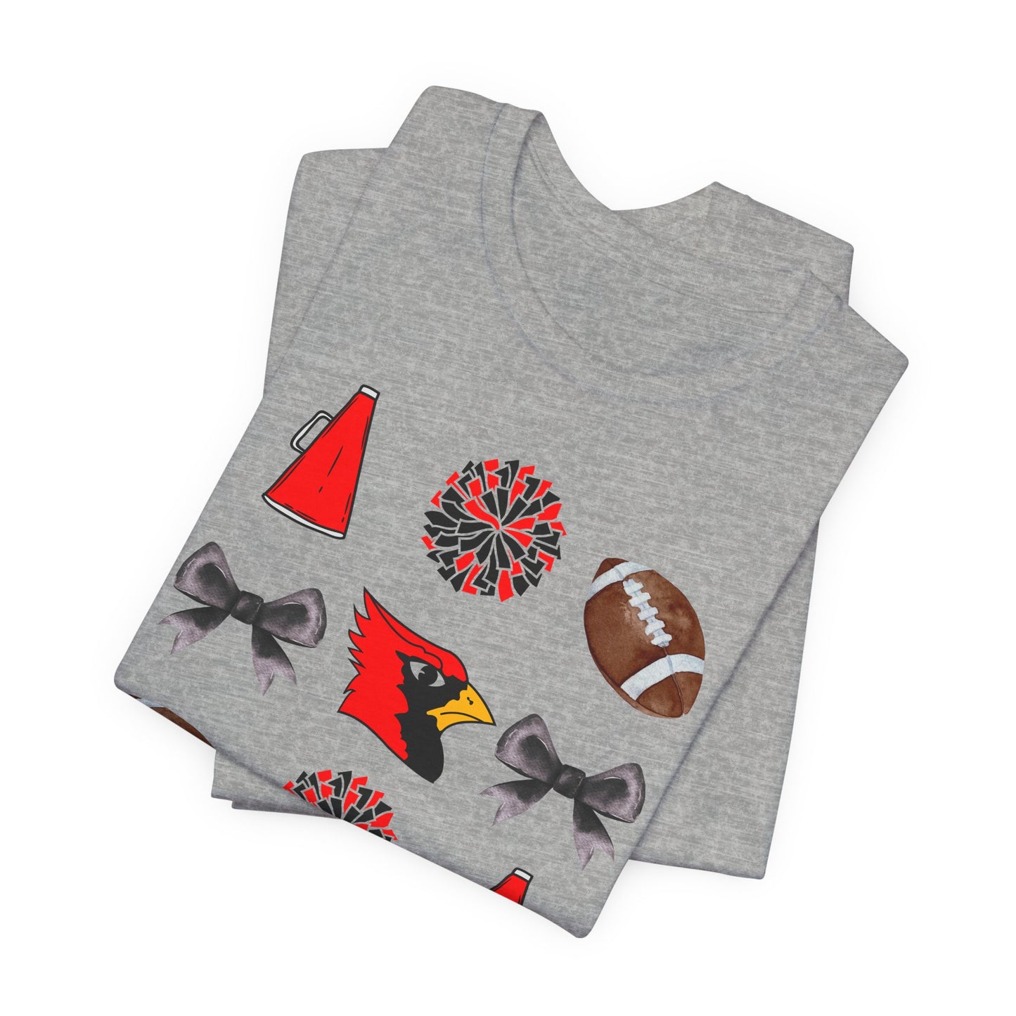 Bridge City High School Spirit T-Shirt | Cardinals Mascot Cheer Football Game Day Tee | Red & Black School Pride Shirt