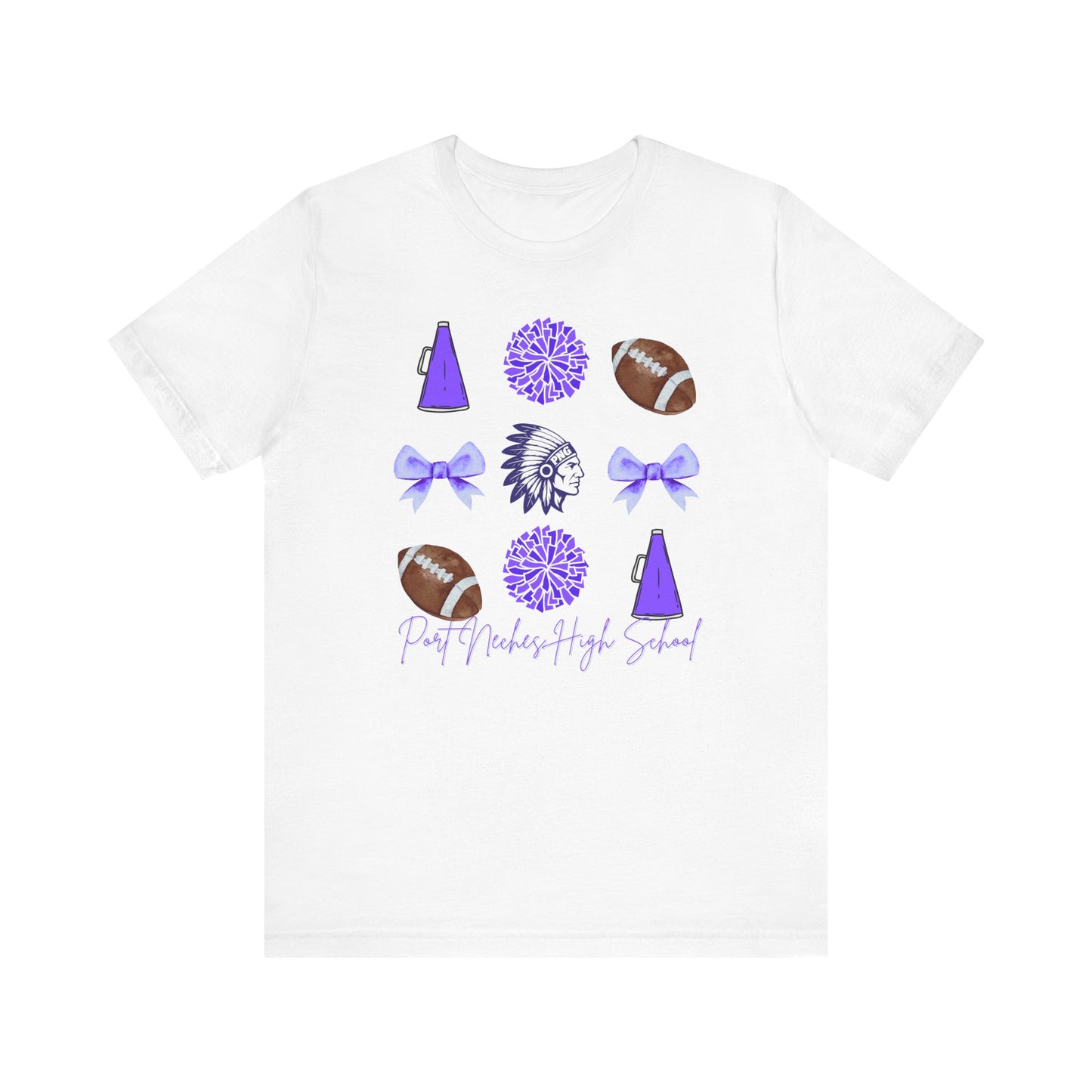 Port Neches High School Spirit T-Shirt | Indians Mascot Cheer Football Game Day Tee | Purple School Pride Shirt