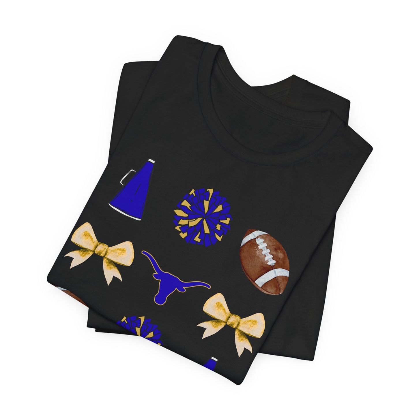 Hamshire-Fannett High School Spirit T-Shirt | Longhorns Mascot Cheer Football Game Day Tee | Purple & Gold School Pride Shirt
