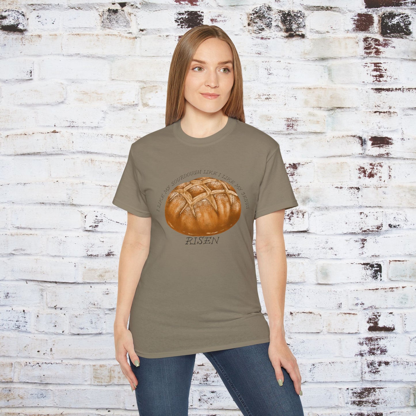 Fun Sourdough Bread Unisex Ultra Cotton Tee - "I Like My Sourdough Like I Like My Jesus Risen"