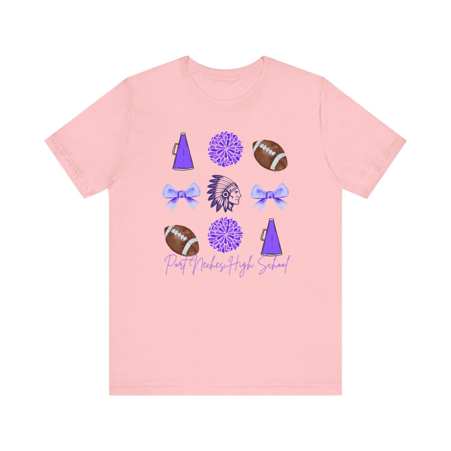 Port Neches High School Spirit T-Shirt | Indians Mascot Cheer Football Game Day Tee | Purple School Pride Shirt