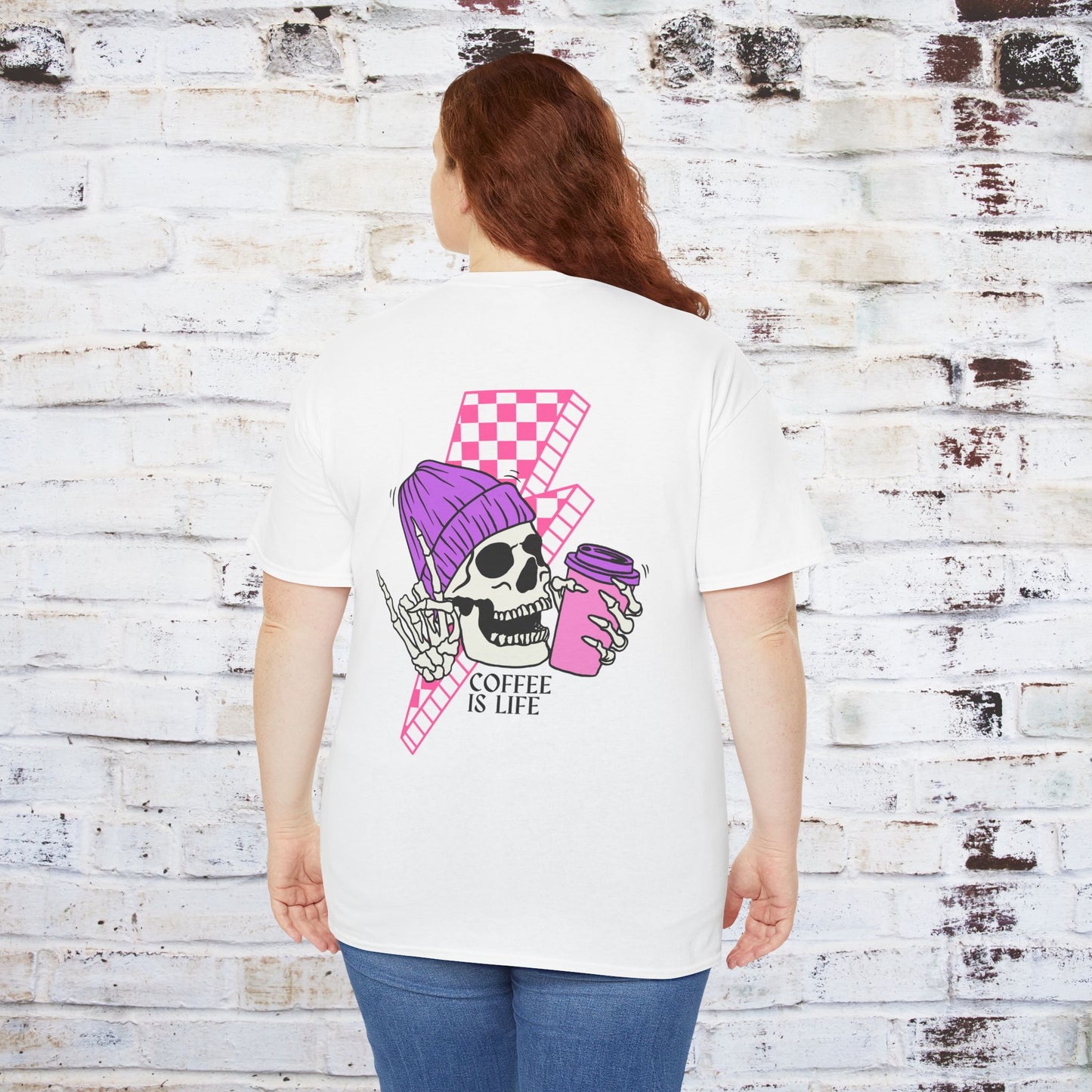 Coffee Is Life Unisex Heavy Cotton Tee - Fun Skull Graphic Tee for Coffee Lovers