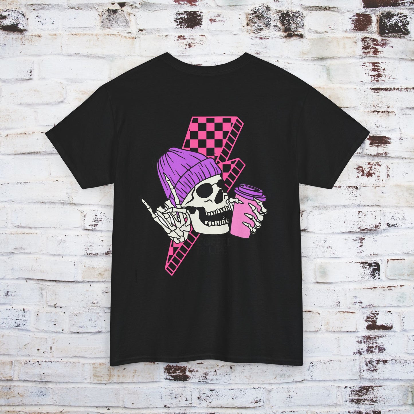Coffee Is Life Unisex Heavy Cotton Tee - Fun Skull Graphic Tee for Coffee Lovers