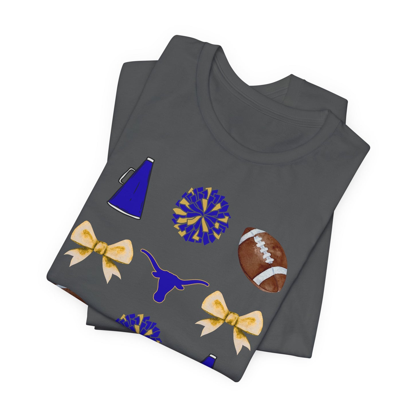 Hamshire-Fannett High School Spirit T-Shirt | Longhorns Mascot Cheer Football Game Day Tee | Purple & Gold School Pride Shirt