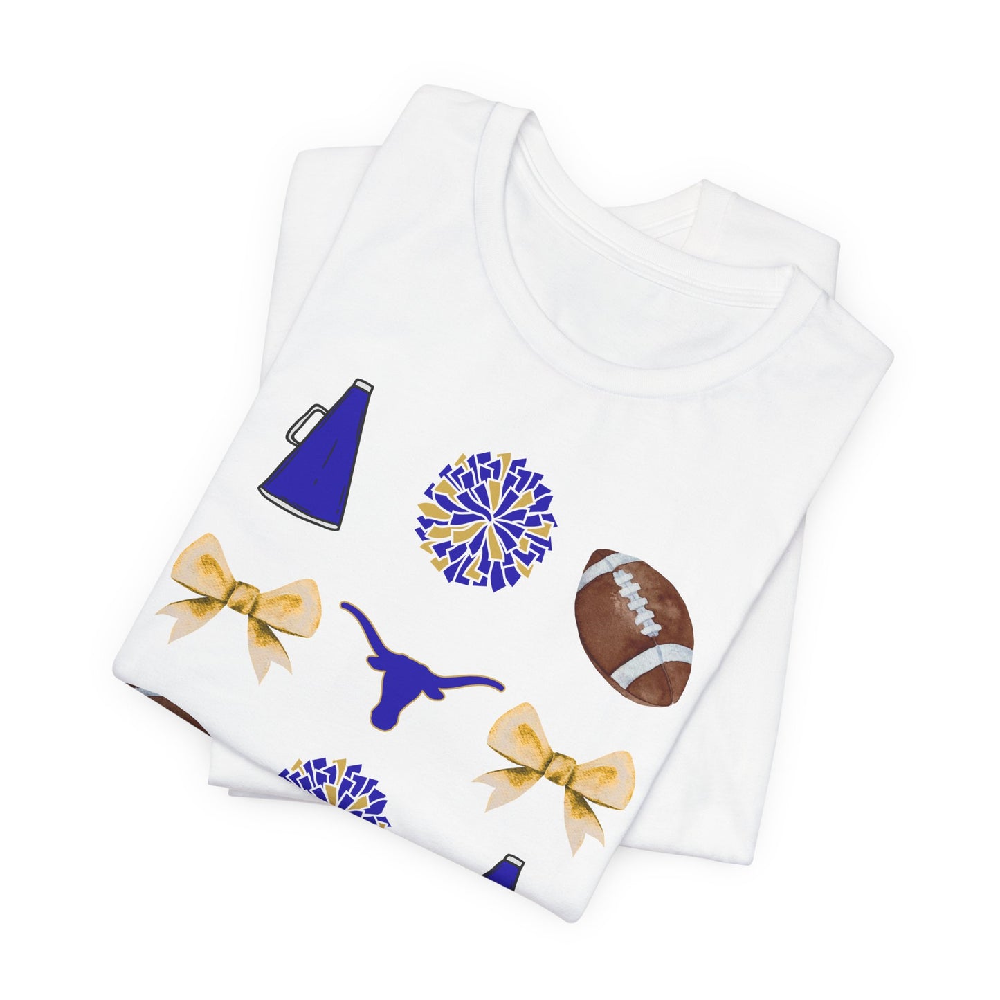 Hamshire-Fannett High School Spirit T-Shirt | Longhorns Mascot Cheer Football Game Day Tee | Purple & Gold School Pride Shirt