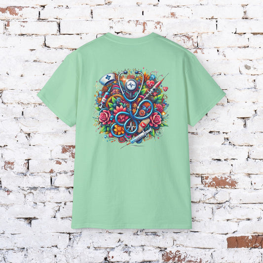 LVN Floral Heart Unisex Ultra Cotton Tee - Perfect for Healthcare Workers and Nurses