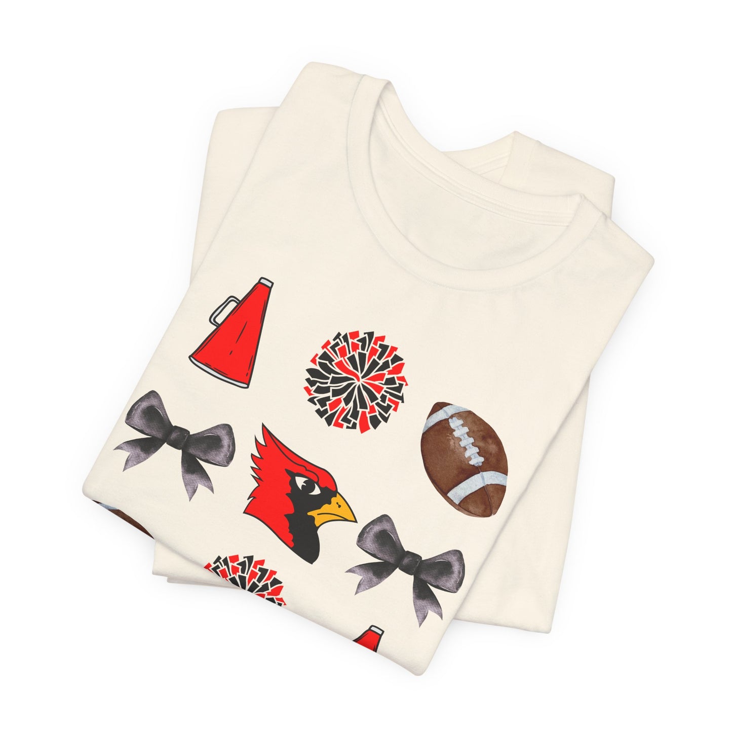 Bridge City High School Spirit T-Shirt | Cardinals Mascot Cheer Football Game Day Tee | Red & Black School Pride Shirt