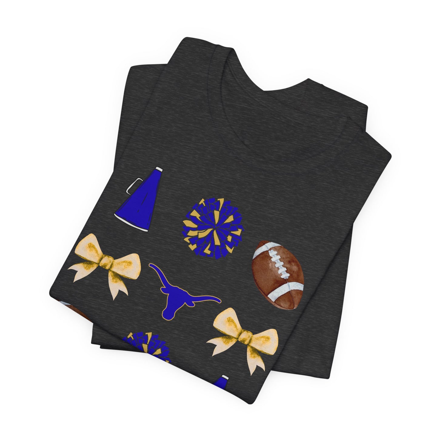 Hamshire-Fannett High School Spirit T-Shirt | Longhorns Mascot Cheer Football Game Day Tee | Purple & Gold School Pride Shirt