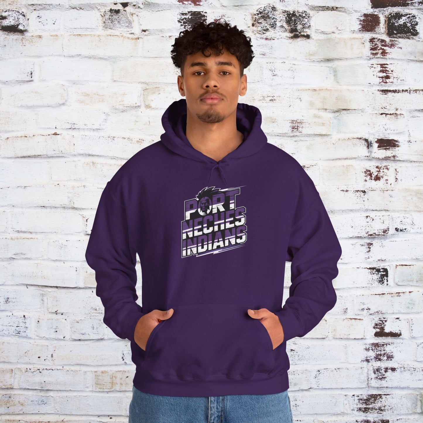 Port Neches Indians Unisex Heavy Blend Hoodie - Comfortable and Stylish Sweatshirt